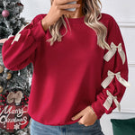 Nadorine Casual Cute Bow Tie Sweatshirt