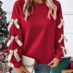 Nadorine Casual Cute Bow Tie Sweatshirt