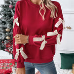 Nadorine Casual Cute Bow Tie Sweatshirt
