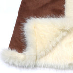Vintage Cowgirl Style Fleece Trim Suede Coat