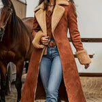 Nadorine 70s Vintage Western Fleece Lined Suede Coat