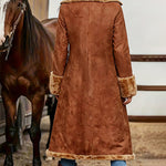 Nadorine 70s Vintage Western Fleece Lined Suede Coat