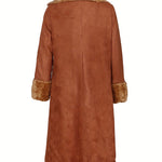 Nadorine 70s Vintage Western Fleece Lined Suede Coat