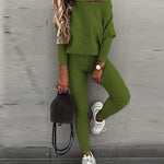 Stylish Off-Shoulder Top and Pants Set