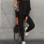 Stylish Off-Shoulder Top and Pants Set