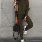 Stylish Off-Shoulder Top and Pants Set