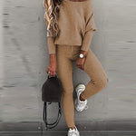 Stylish Off-Shoulder Top and Pants Set