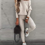 Stylish Off-Shoulder Top and Pants Set