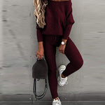 Stylish Off-Shoulder Top and Pants Set