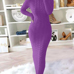 Nadorine Women's Cable Knit Long Sleeves Knit Dress