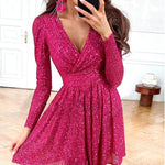 Nadorine Elegant Glitter Sequin Mini Dress for Women Casual Going Out Summer 2026