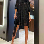Nadorine Women's Casual Loose Sequin Party Dress