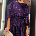 Nadorine Women's Casual Loose Sequin Party Dress