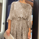Nadorine Women's Casual Loose Sequin Party Dress