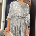 Nadorine Women's Casual Loose Sequin Party Dress
