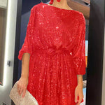 Nadorine Women's Casual Loose Sequin Party Dress
