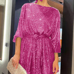 Nadorine Women's Casual Loose Sequin Party Dress