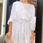 Nadorine Women's Casual Loose Sequin Party Dress