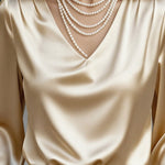 Nadorine Urban Casual Smooth Satin Blouse for Women Elegant Office Work Dressy 2026 | Under $40