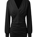 Elegant Sexy Deep V Neck Bodycon Party Dress