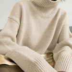 Nadorine Casual Loose Knit Turtleneck Sweater