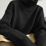 Nadorine Casual Loose Knit Turtleneck Sweater