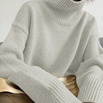 Nadorine Casual Loose Knit Turtleneck Sweater
