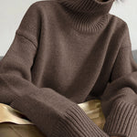 Nadorine Casual Loose Knit Turtleneck Sweater