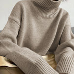 Nadorine Casual Loose Knit Turtleneck Sweater