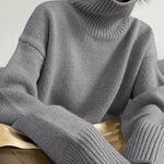 Nadorine Casual Loose Knit Turtleneck Sweater