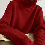 Nadorine Casual Loose Knit Turtleneck Sweater