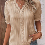 Zeagoo Zeagoo Women's Cute Lace Short Sleeve Blouse for Women Elegant Date Night Party 2026 | Under $40