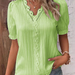 Zeagoo Zeagoo Women's Cute Lace Short Sleeve Blouse for Women Elegant Date Night Party 2026 | Under $40