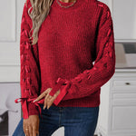 Tie-Up Decorative Designer Pullover Sweater