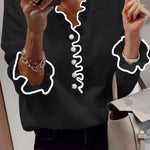 Nadorine Contrast Color Ruffled Trim V-Neck Knit Top