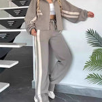 Timeless Contrast Stripe Tracksuit Sets