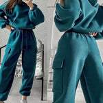 Stylish Cargo Style Oversized Sweatsuit Set