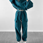 Stylish Cargo Style Oversized Sweatsuit Set
