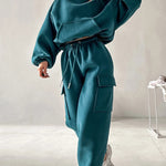 Stylish Cargo Style Oversized Sweatsuit Set