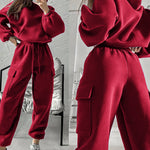 Stylish Cargo Style Oversized Sweatsuit Set
