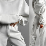 Stylish Cargo Style Oversized Sweatsuit Set