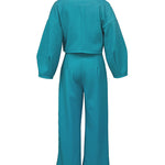 Smart Casual Tweed Lapel Coat Pants Set