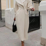 Fashion Lantern Sleeves Lapel Long Coat