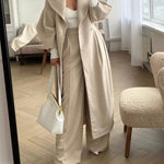 Fashion Lantern Sleeves Lapel Long Coat