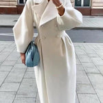 Fashion Lantern Sleeves Lapel Long Coat