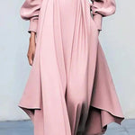 Nadorine Women's Casual Asymmetrical Hem Flowy Maxi Dress
