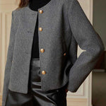 Nadorine Casual Collarless Designer Short Coat