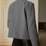 Nadorine Casual Collarless Designer Short Coat