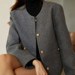 Nadorine Casual Collarless Designer Short Coat