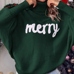 Merry Turtleneck Batwing Sleeve Knit Sweater